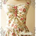 Vintage Inspired Dress Party Bridesmaid Holiday Summer Dress..SIZE S..Once Upon A Time Winter Romance Powder Blue Pink Rose Dress -SIZE S-